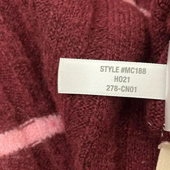 Madewell Colorful Striped Mock Neck Wool Alpaca Blend Soft Knit Sweater Retro XS - Picture 7 of 10